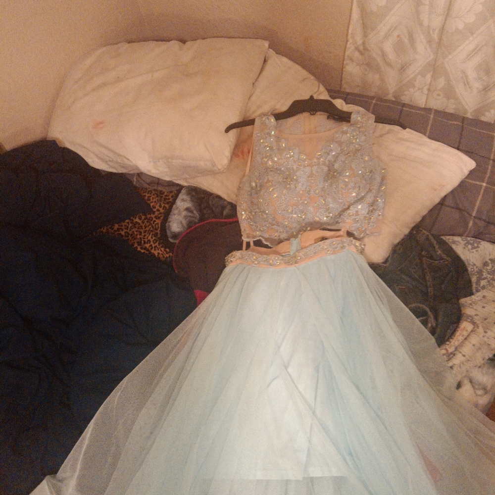 Beautiful blue prom dress